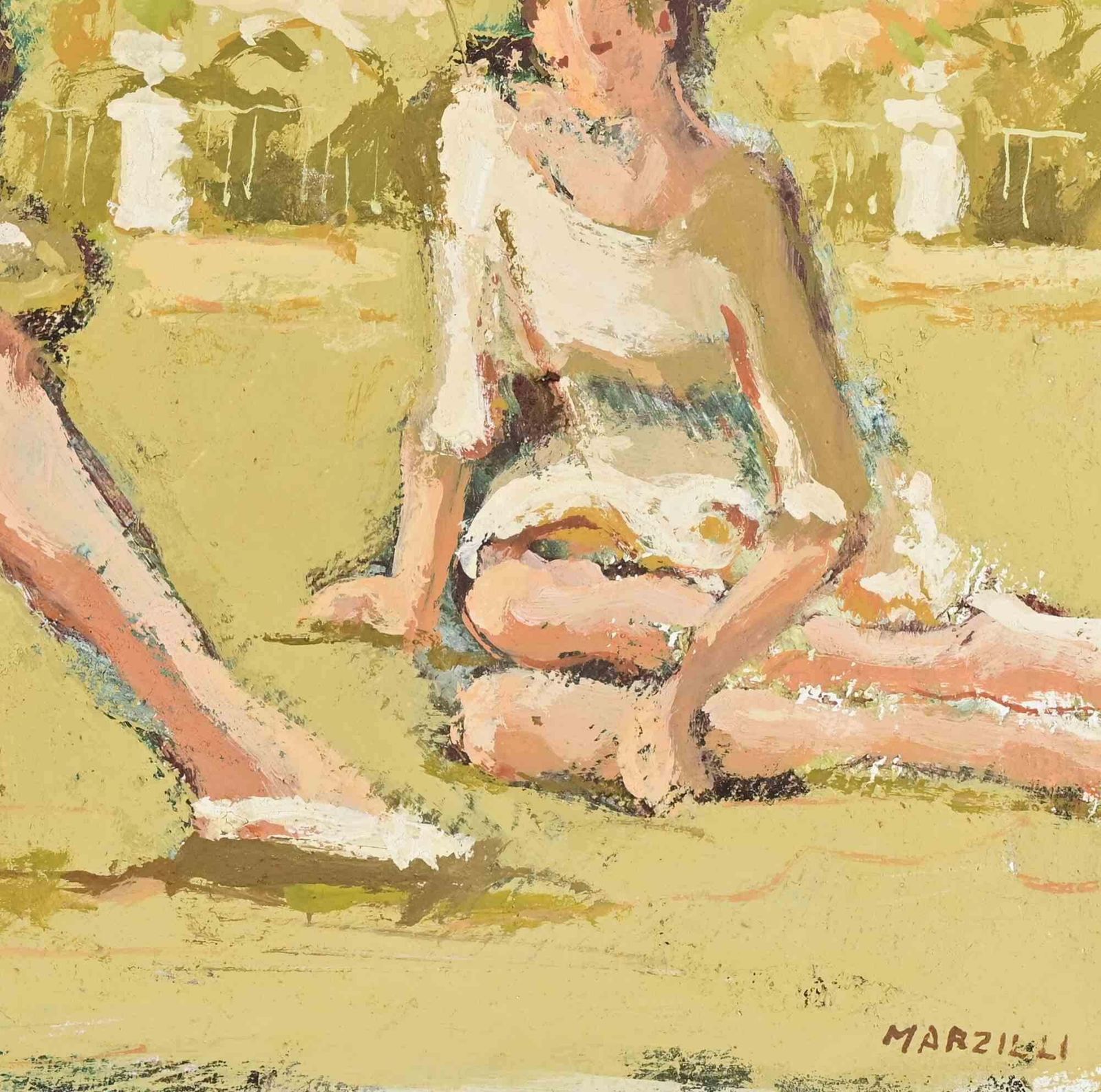 Franco Marzilliballerinas   Oil Painting By Franco Marzilli   1970s1970s photo for sale