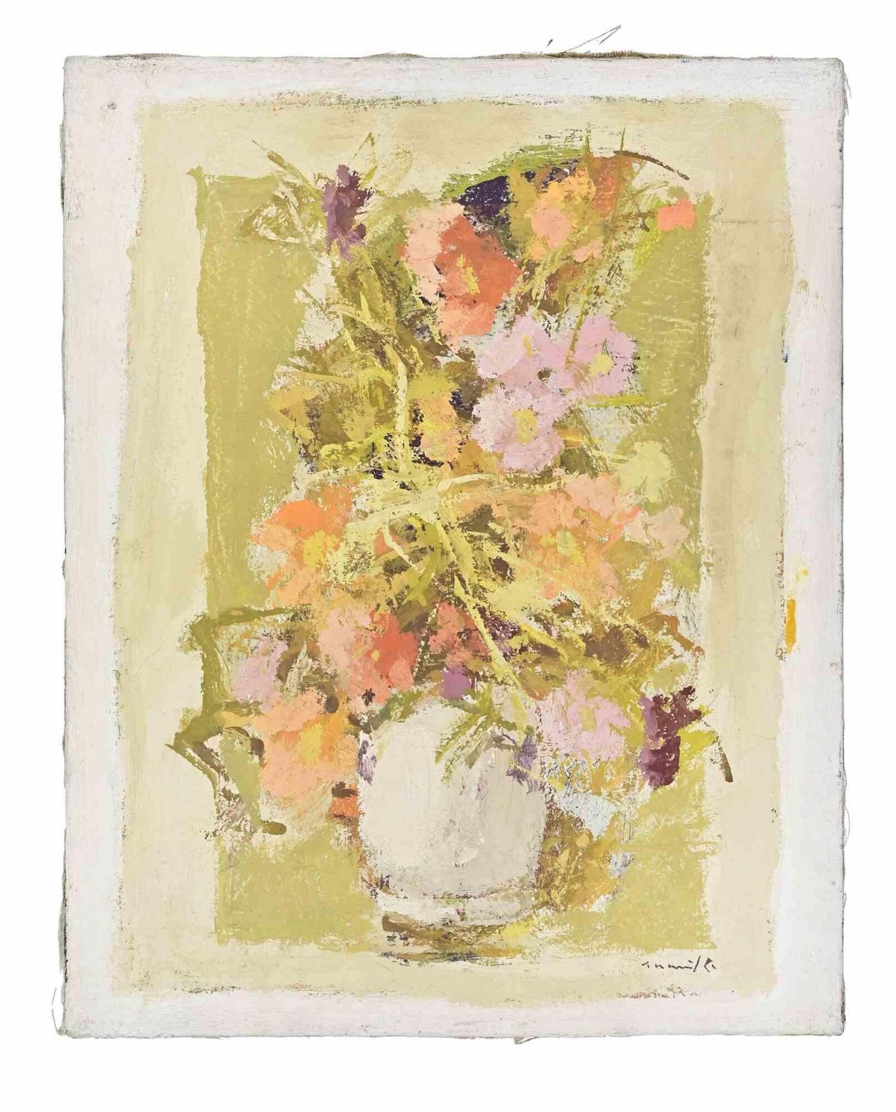 Franco Marzillistill Life   Oil Painting By Franco Marzilli   1970s1970s