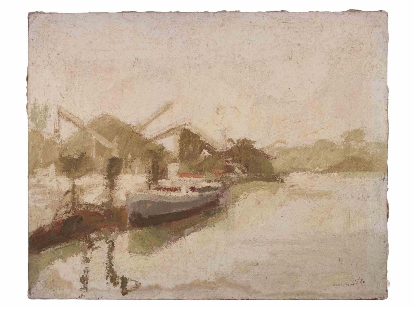 Franco Marzilliview Of The Bay   Oil Painting By Franco Marzilli   1970s1970s