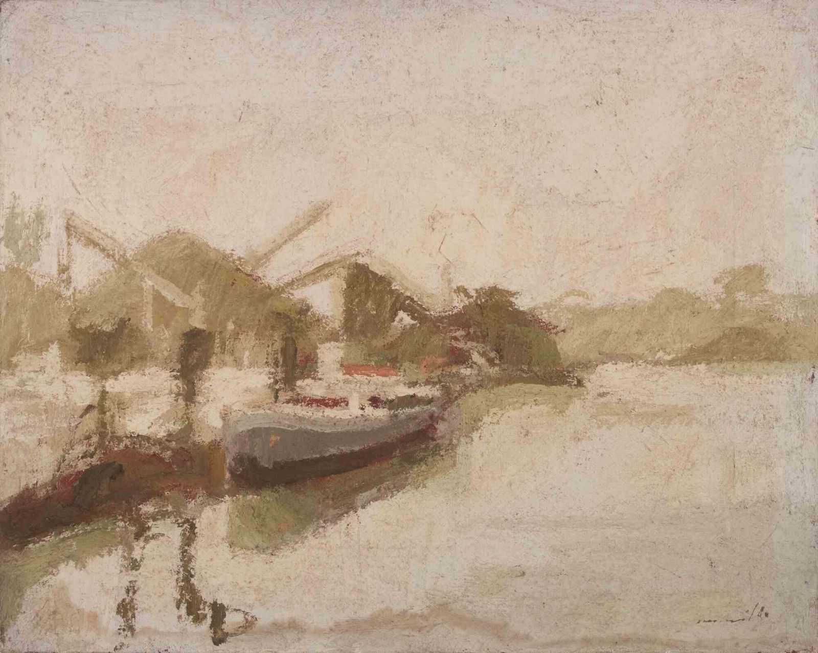Franco Marzilliview Of The Bay   Oil Painting By Franco Marzilli   1970s1970s photo furniture