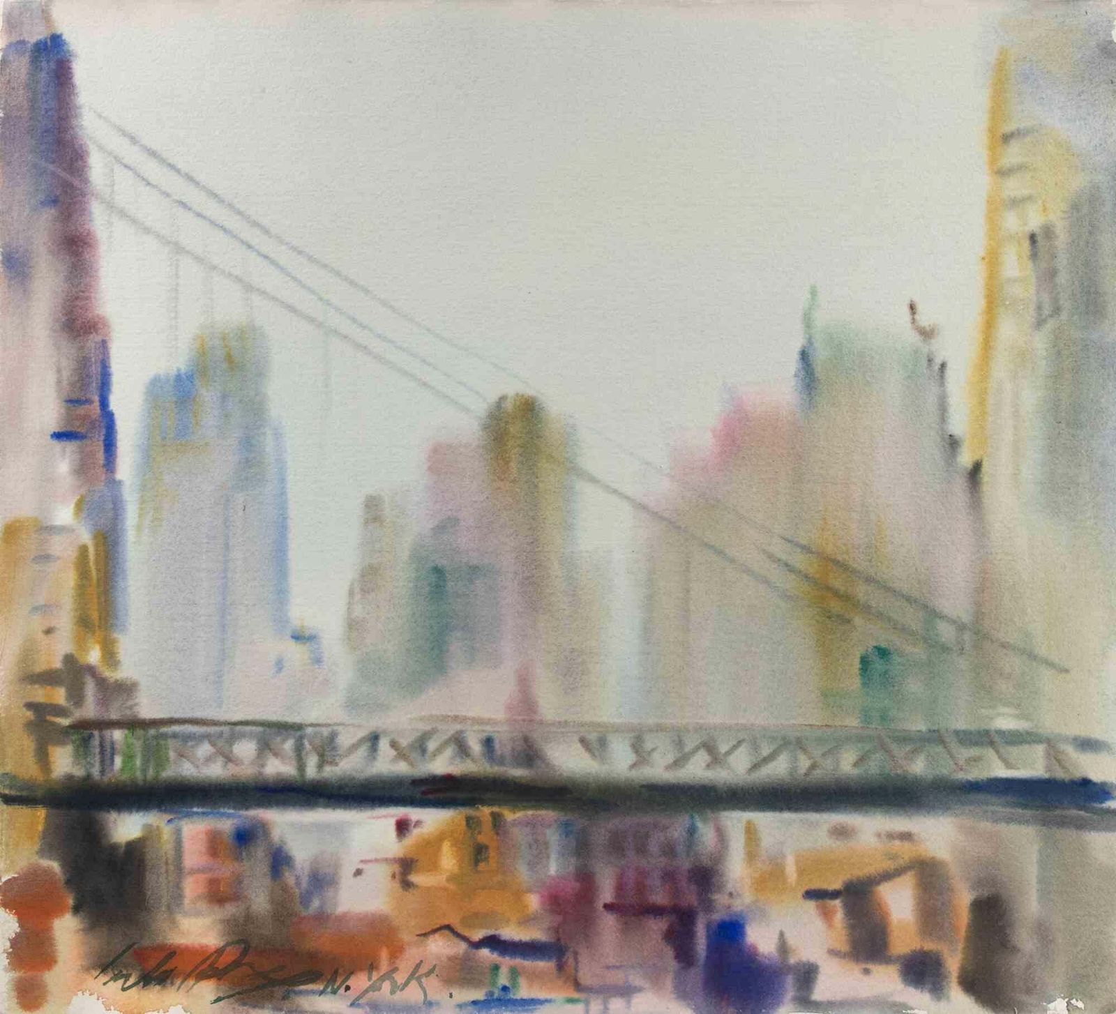 Carlo Ravagnannew York, 59th Street Bridge   Drawing By Carlo Ravagnan   19781978