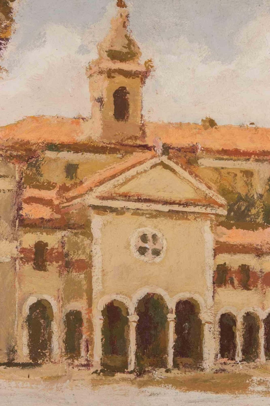 Franco Marzilliview Of Santuario Della Madonna...   Oil Painting By Franco Marzilli   1970s1970s photo for sale