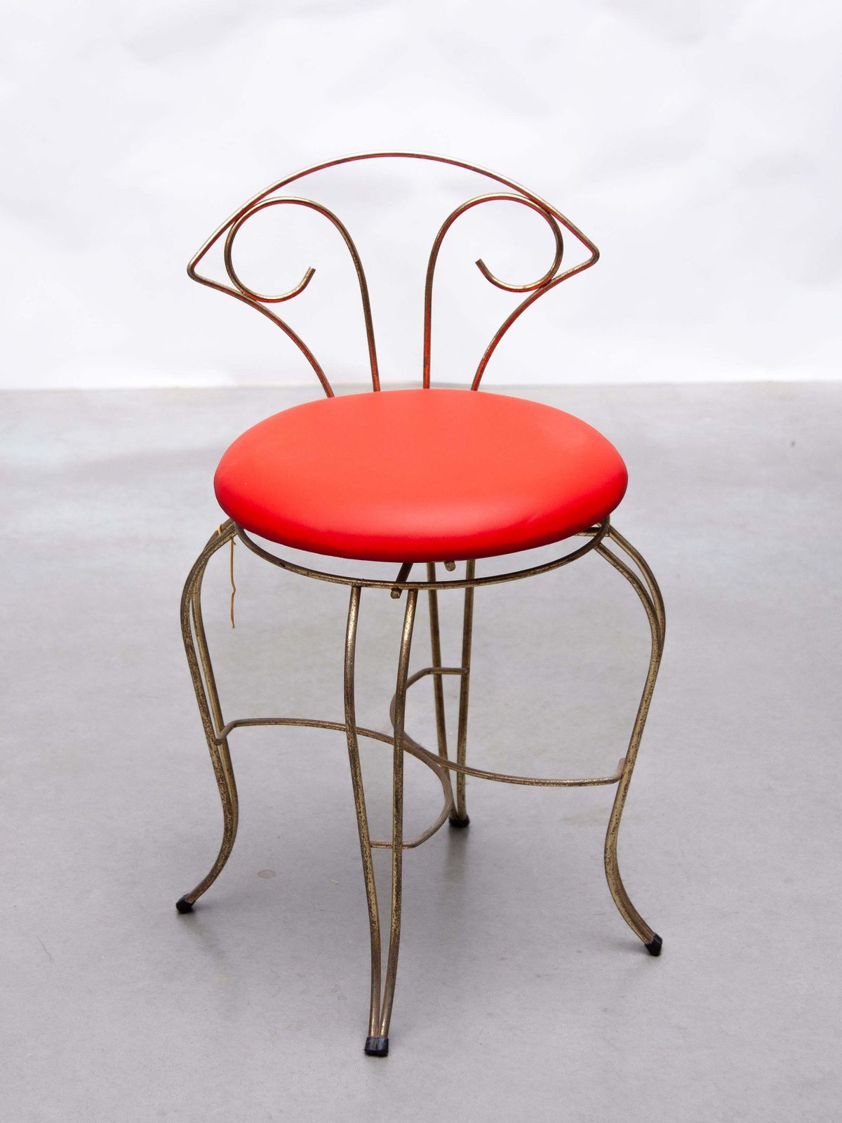 Brass Vanity Chair, France 1950 photo furniture
