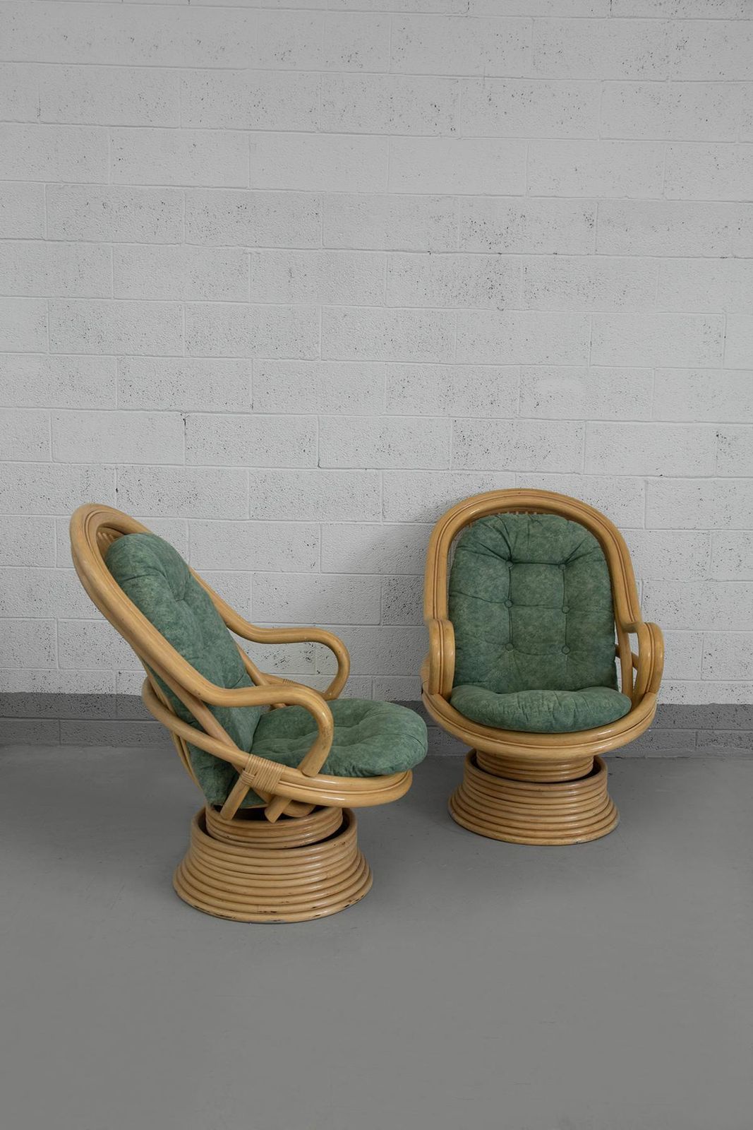 Rattan And Bamboo Rocking Armchairs Attributed To Axel Enthoven photo buy