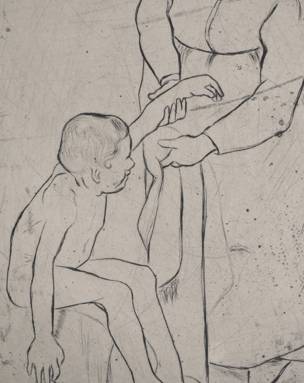 Suzanne Valadongrandma And Little Boy   Original Etching Signed (Petrides #E18)1932 photo vinterior
