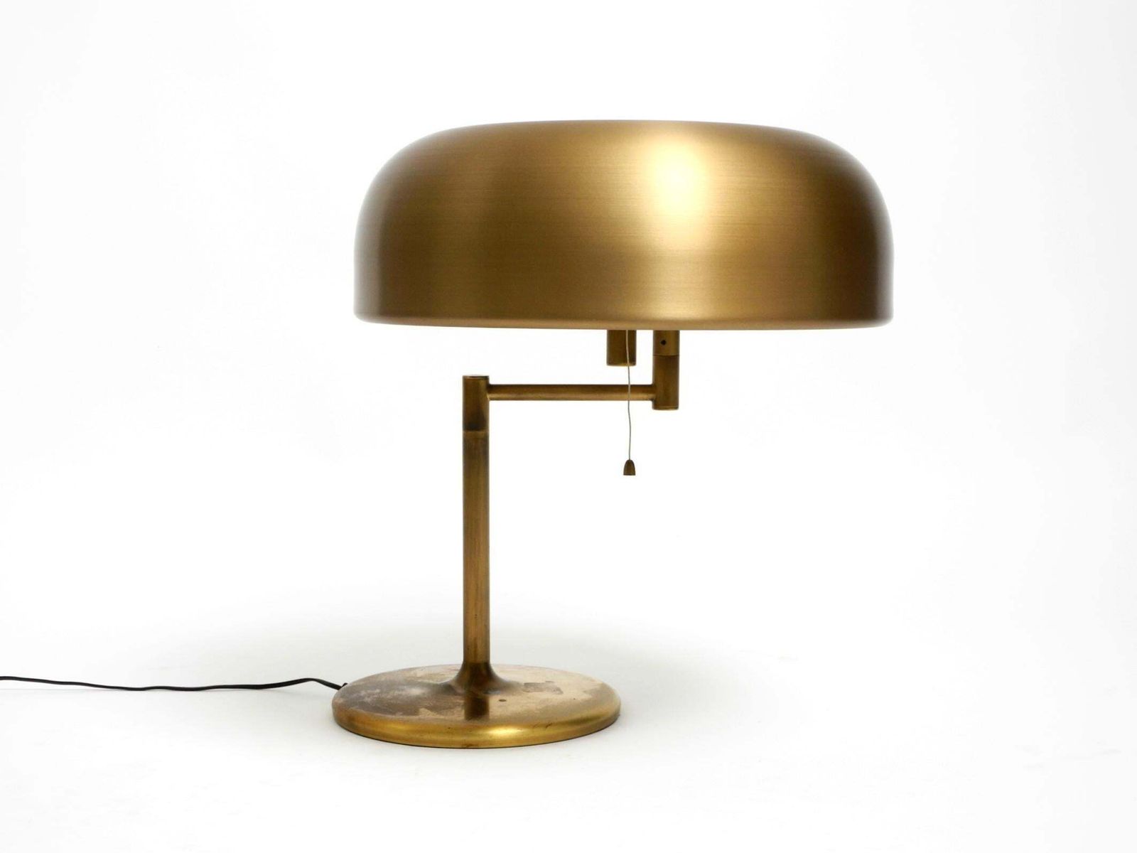Extraordinary Heavy 1960s Xxl Brass Table Lamp By Staff With A Swivel Joint photo for sale