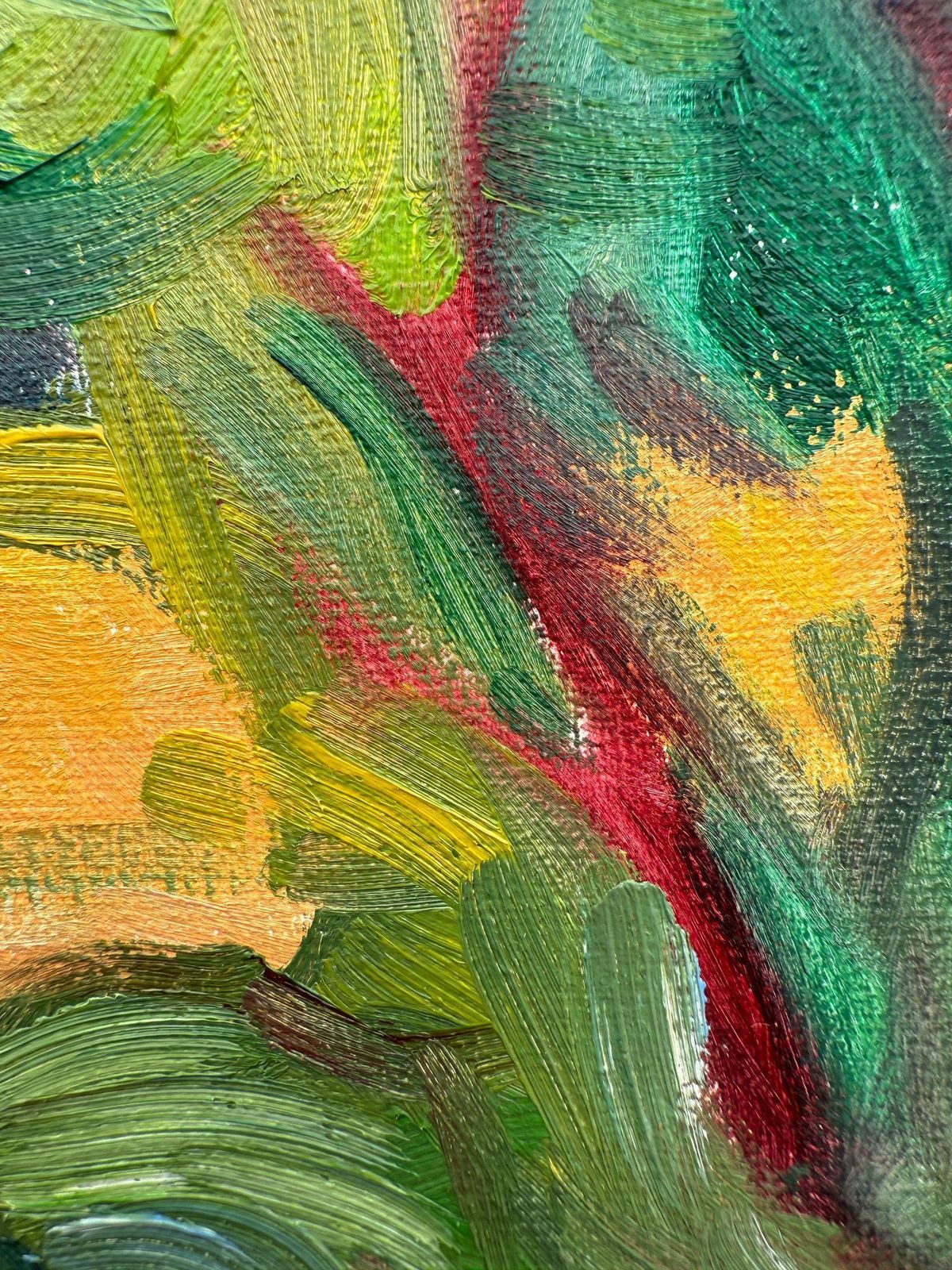 Bernadette Van Baarsen Green & Yellow Provençal Landscape In Oil On Canvas. 'Vallon De Saint Jean'2023 photo buy
