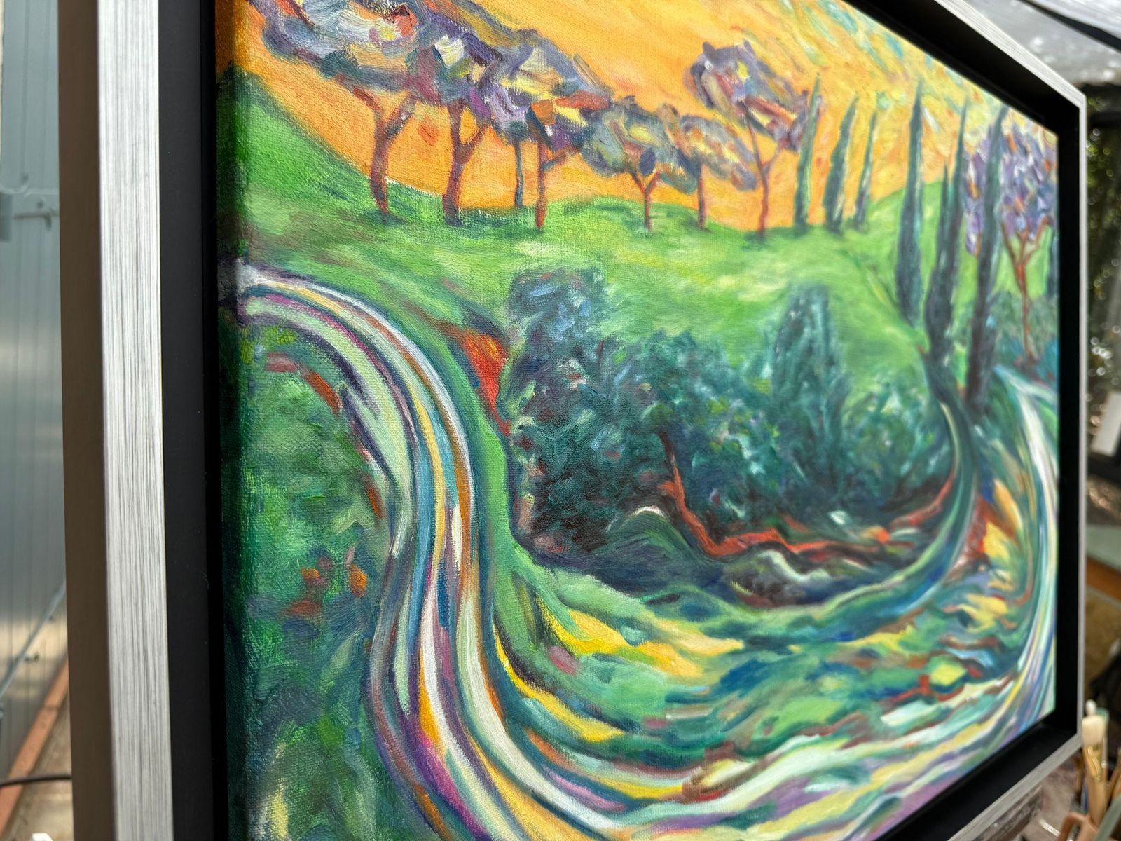 Art Bernadette Van Baarsen Contemporary Provençal Landscape. 'Chemin De La Chapelle'.2023 photo
