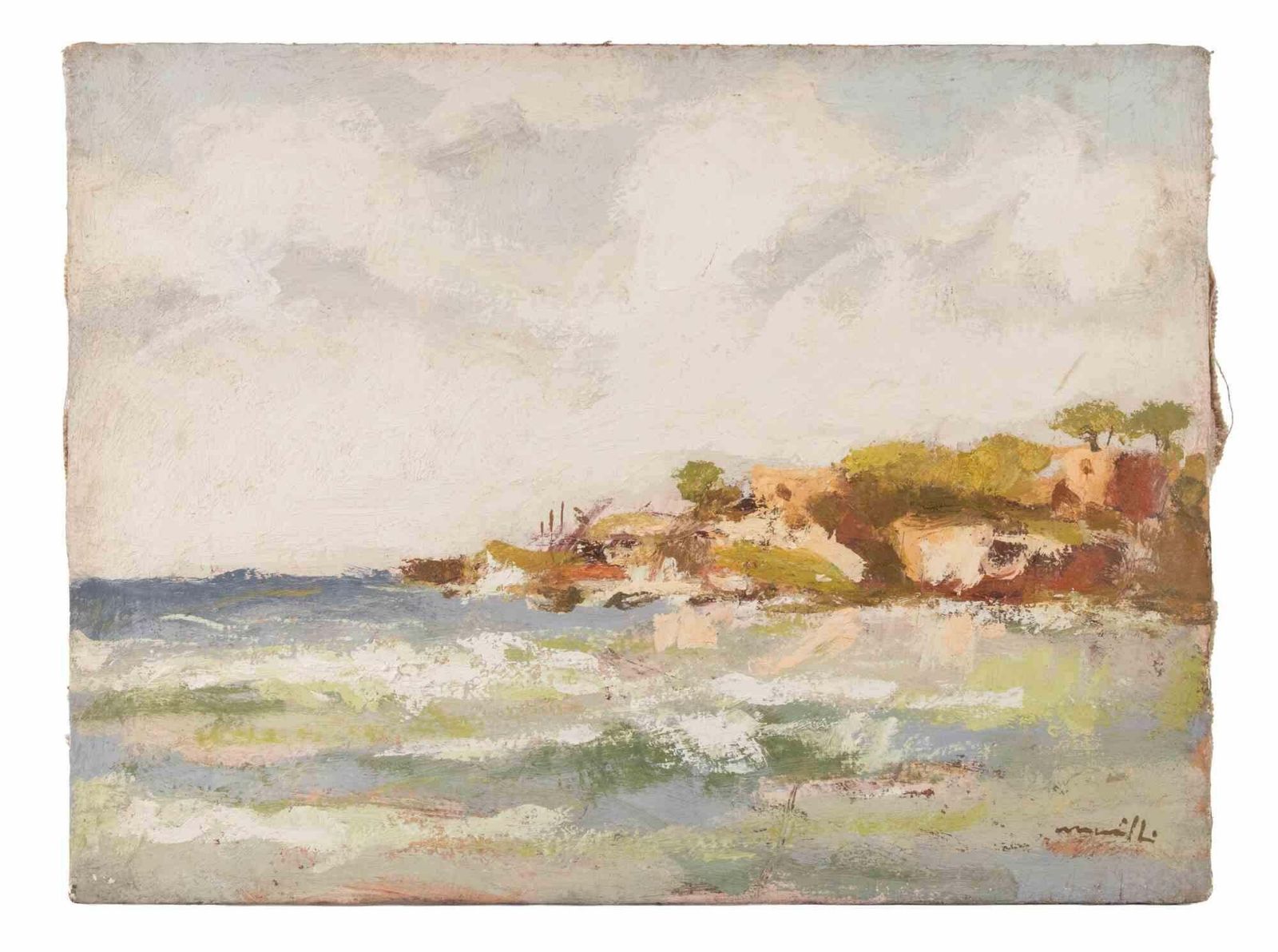 Franco Marzilliseaview   Oil Painting By Franco Marzilli   1970s1970s photo furniture