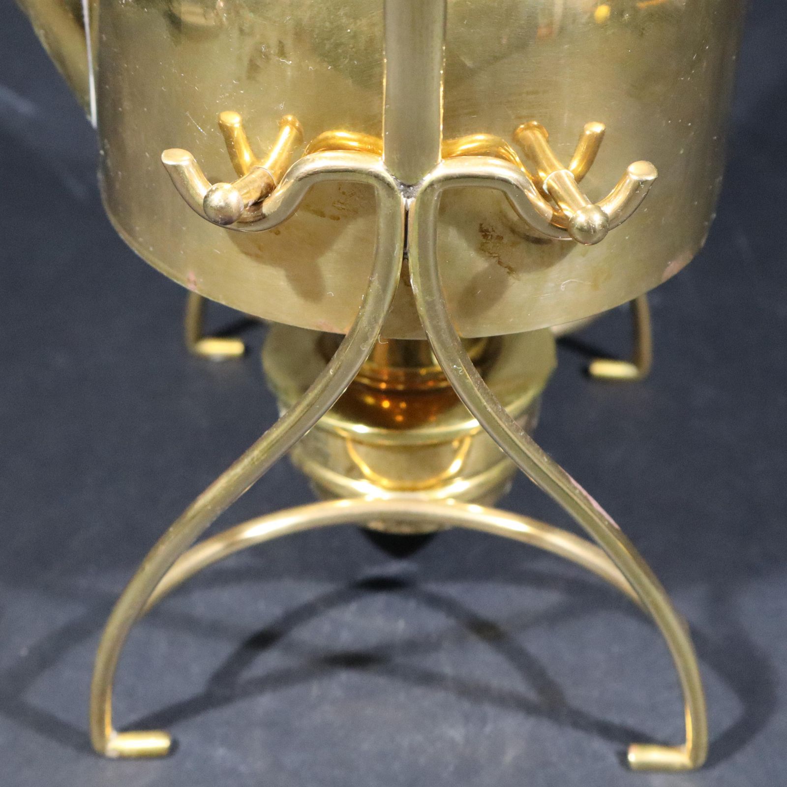 photo for sale Art Nouveau Copper Tea Kettle French Antique Brass & Copper Tilting Teapot Stand With Burner