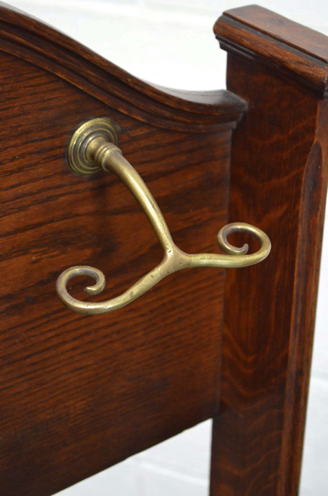 A High Victorian Late 19th Century Oak & Brass Umbrella Stand photo vintage