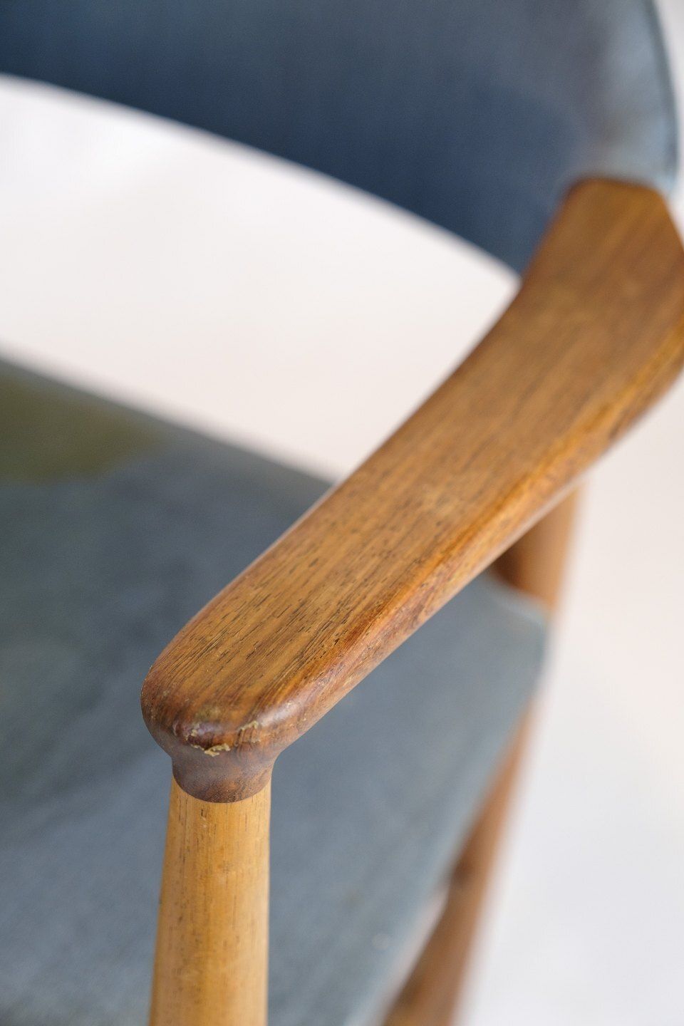 Armchair  Teak  Seat In Blue Fabric  Kurt Olsen  Danish Design  1960s photo for sale
