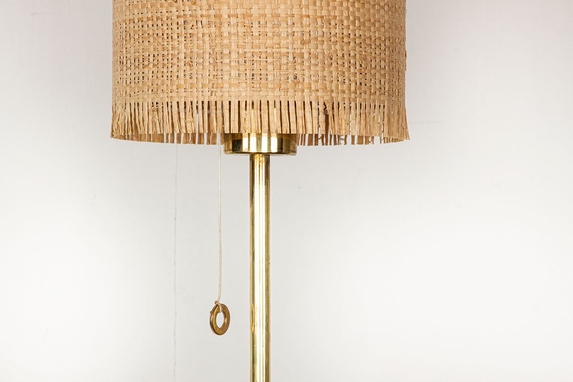Swedish Brass Floor Lamp, Cast Iron Base, Model G 019 By Bergboms 1960. photo 1500.0