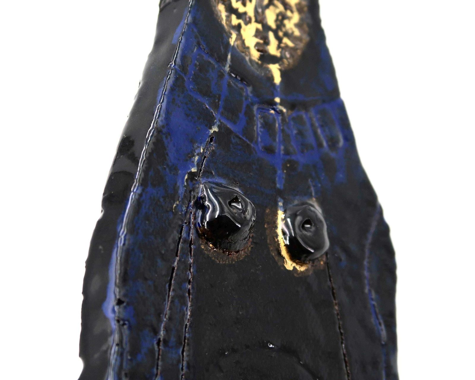 French Anthropomorphic Ceramic Sculpture By Jean Paul Van Lith, Vintage / Woman, Goddess, Nude, Idol, Dark Blue photo 642.0