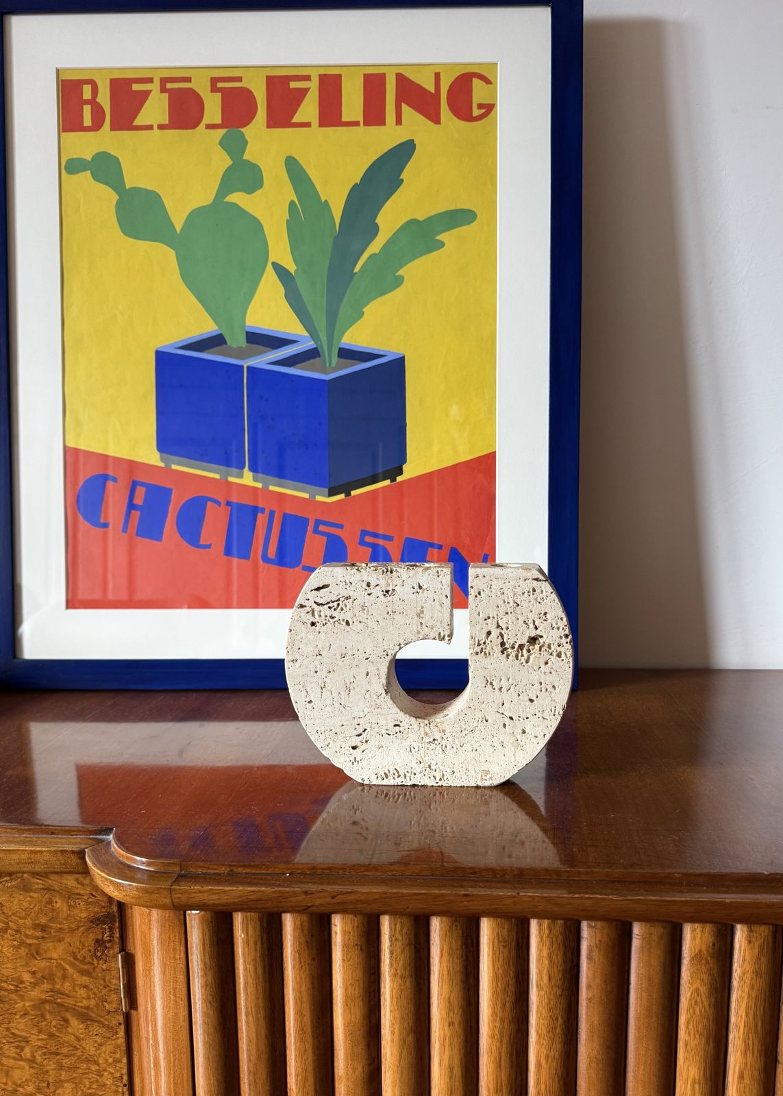 Enzo Mari, Brutalist Travertine Candle Holder, Fratelli Mannelli Italy 1970s photo furniture