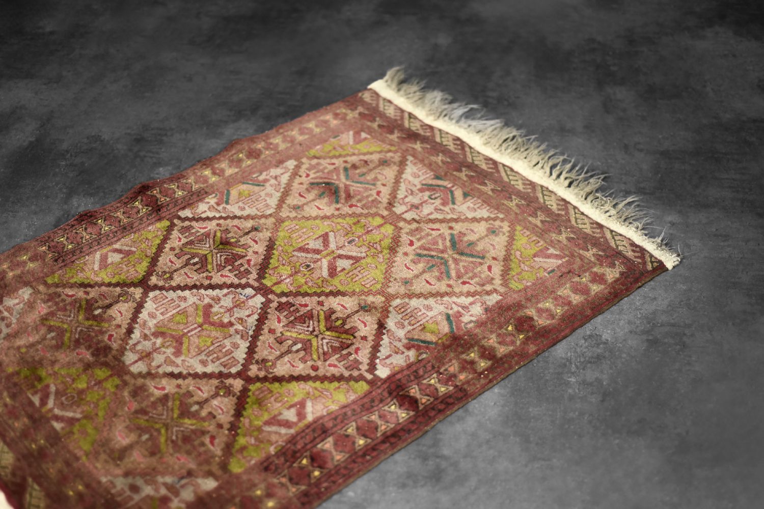 Vintage Hand Woven Oriental Turkmen Ersari Rug, 1950s photo vinterior
