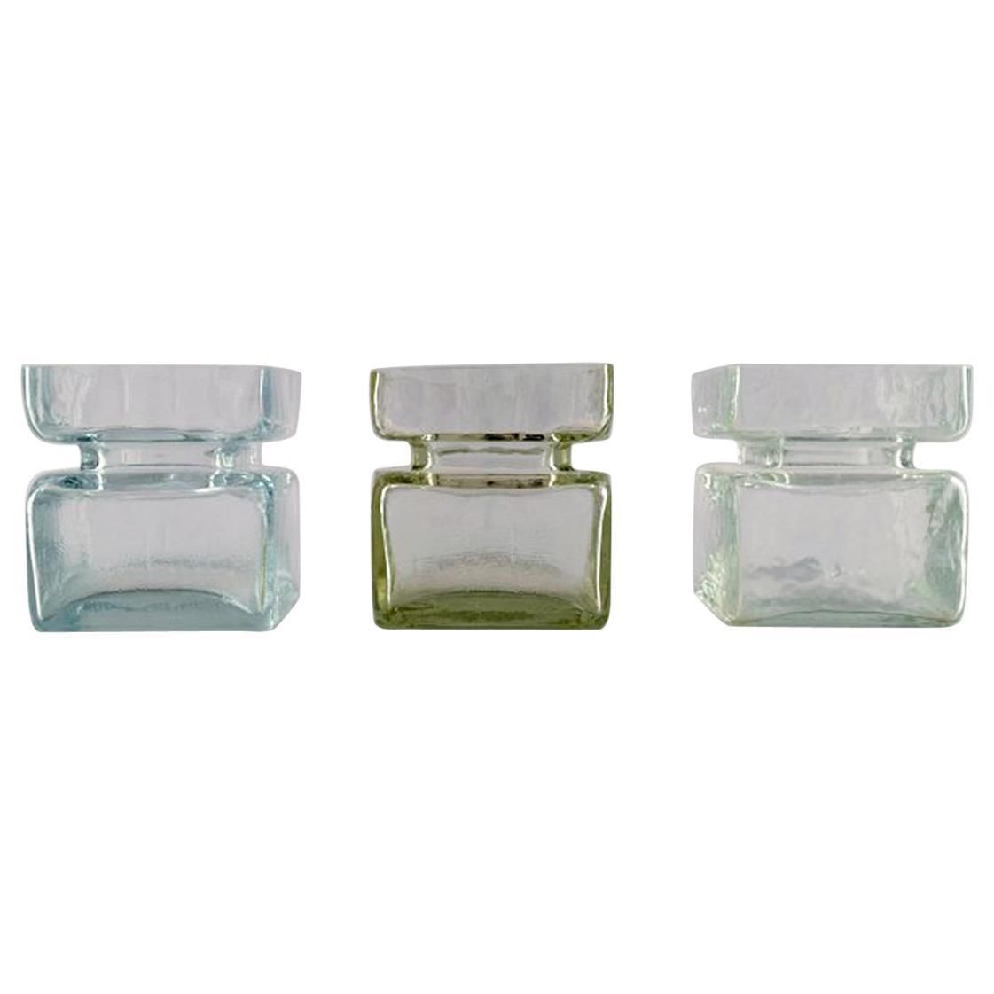 Helena Tynell For Riihimäen Lasi Oy. 3 Vases In Mouth Blown Art Glass