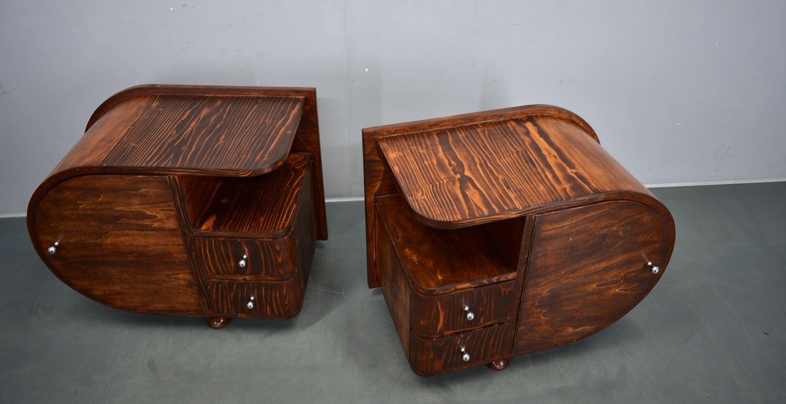1935s Pair Of Rare Art Deco Bedside Tables, Czechoslovakia photo furniture