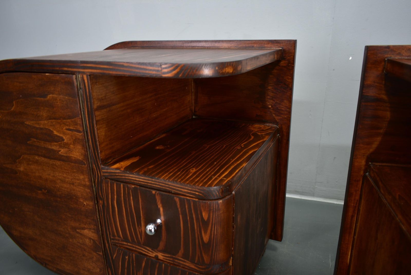 photo for sale 1935s Pair Of Rare Art Deco Bedside Tables, Czechoslovakia