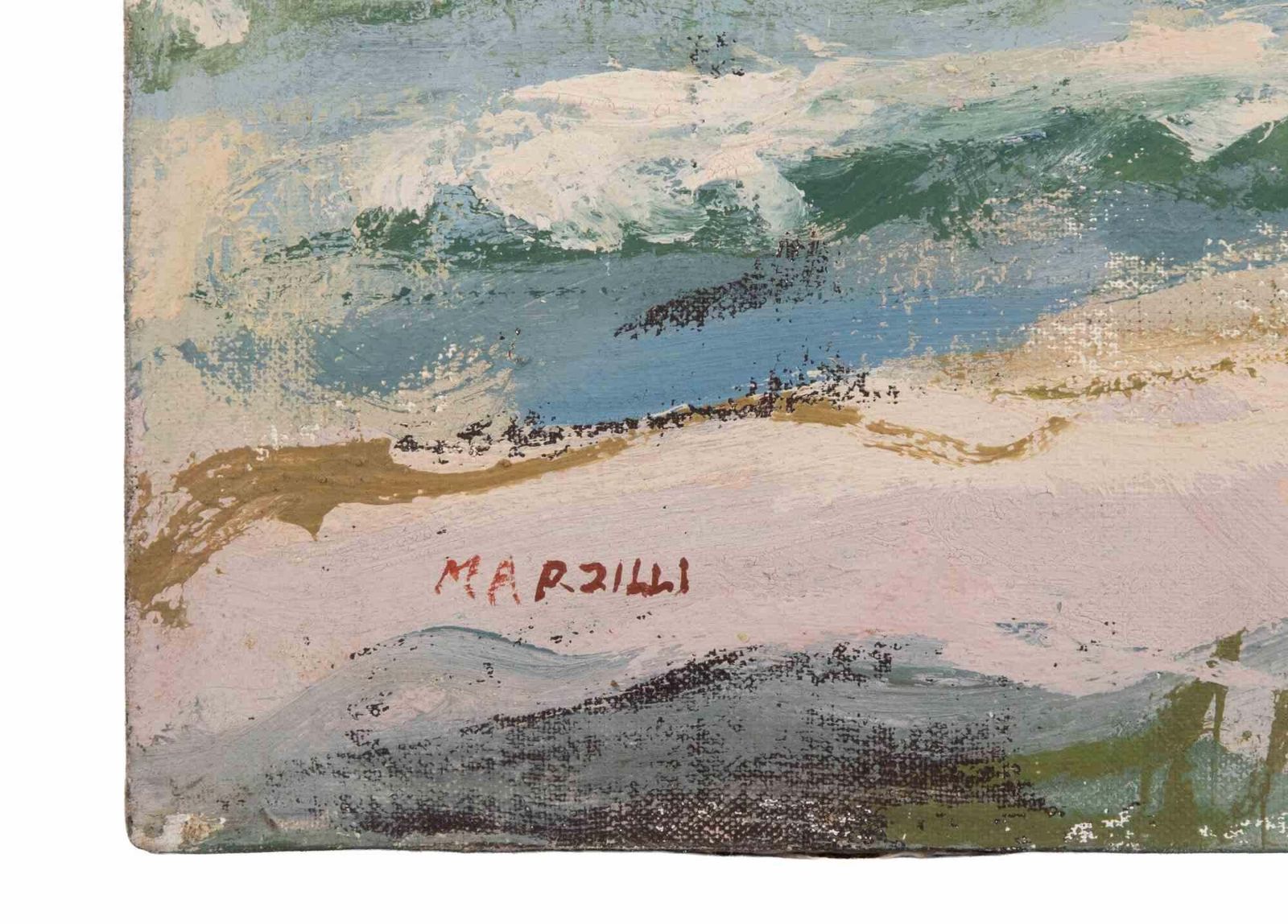 Franco Marzilli Ballerina In Front Of The Sea   Oil Painting By Franco Marzilli   1970s 1970s photo Art