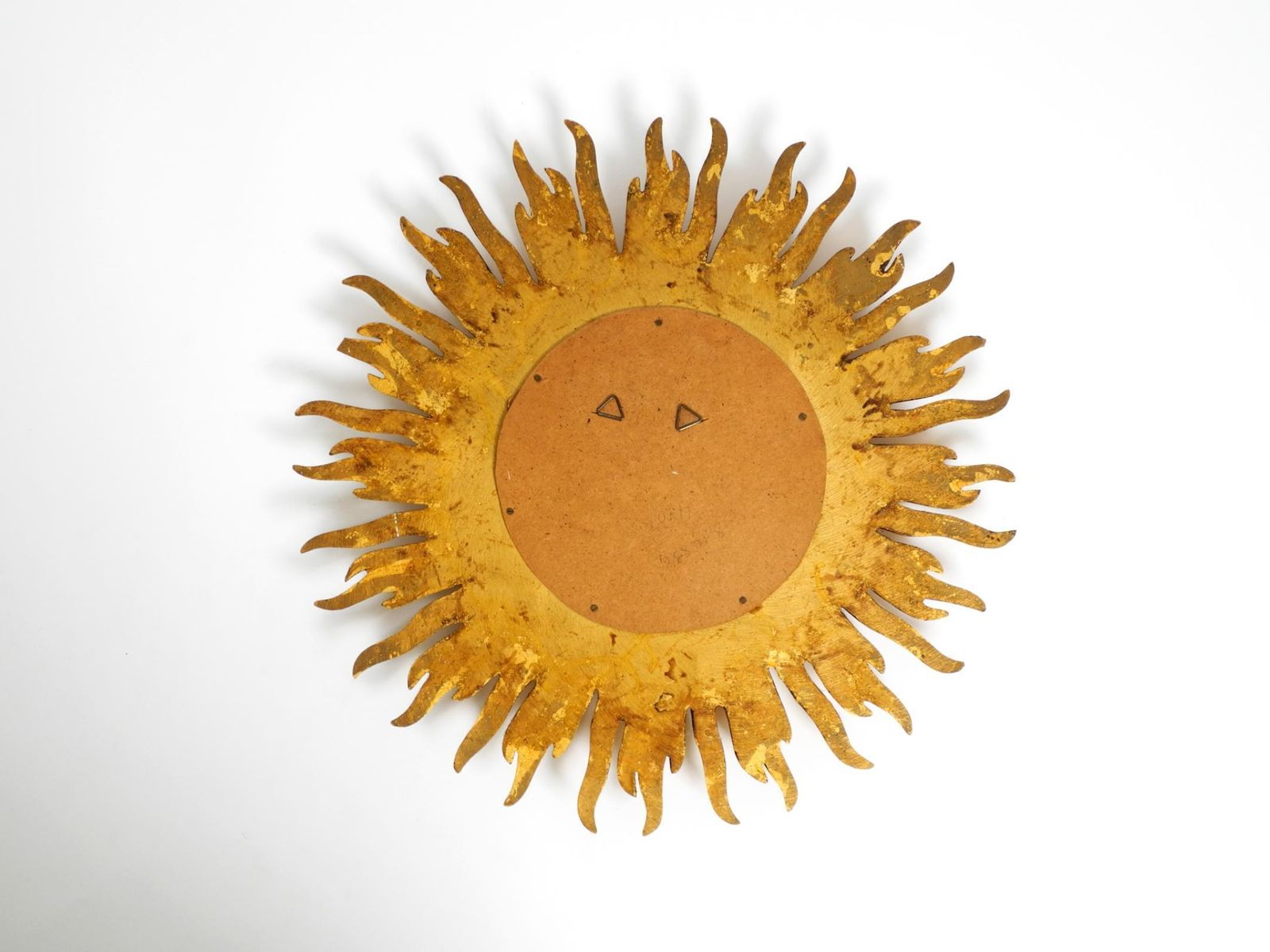 photo furniture Grote Mid Century Sunburst Kovex Wandspiegel Van Hout En Resin, Verguld