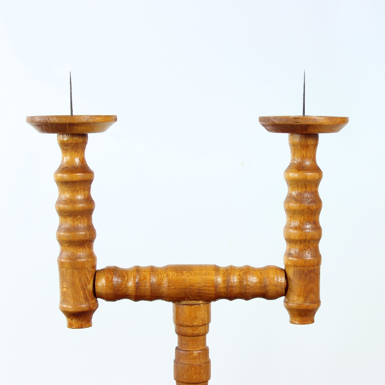 Mid Century Wooden Candle Holder, Czechoslovakia, 1950s photo vinterior
