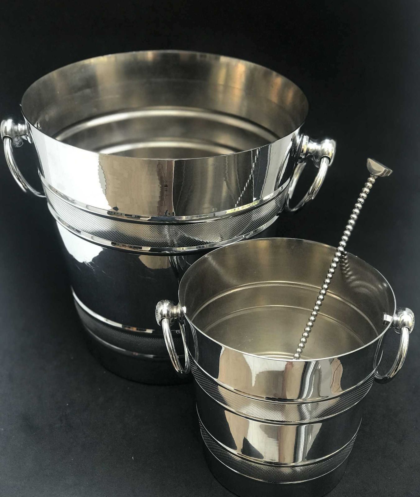 Champagne Bucket And Ice Bucket Letang Remy France Vintage Bottle Bucket Ice Bucket Two Handles Man Cave Gift Stainless Steel Wine Cooler photo 240.0