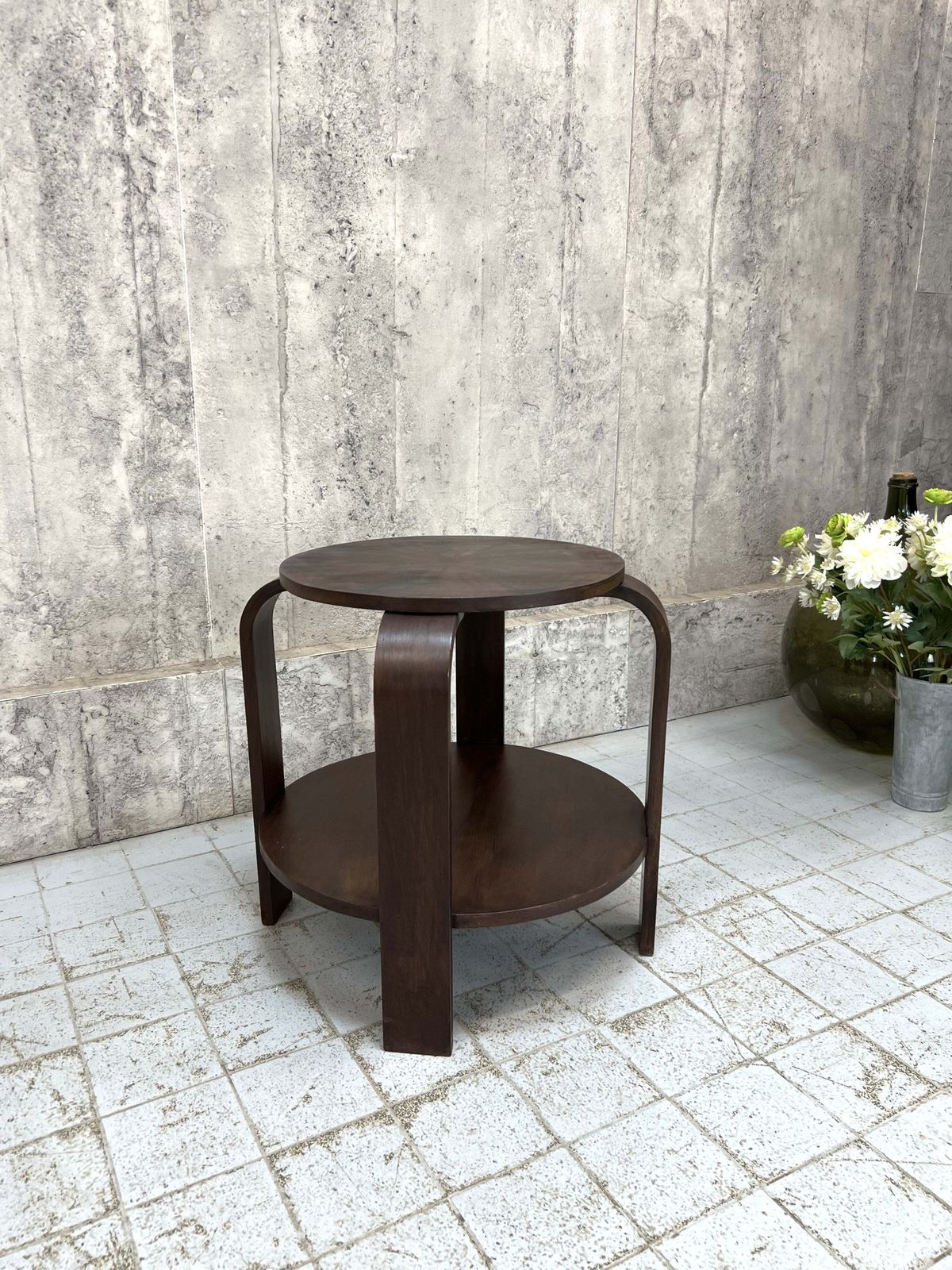 Dark Wooden Art Deco Gueridon Side Table photo for sale