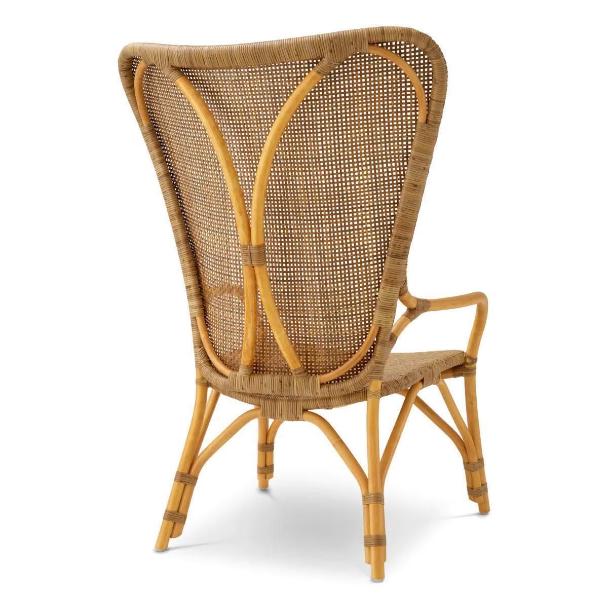 Pair Of Modern Rattan Chairs In A Honey Finish. photo furniture