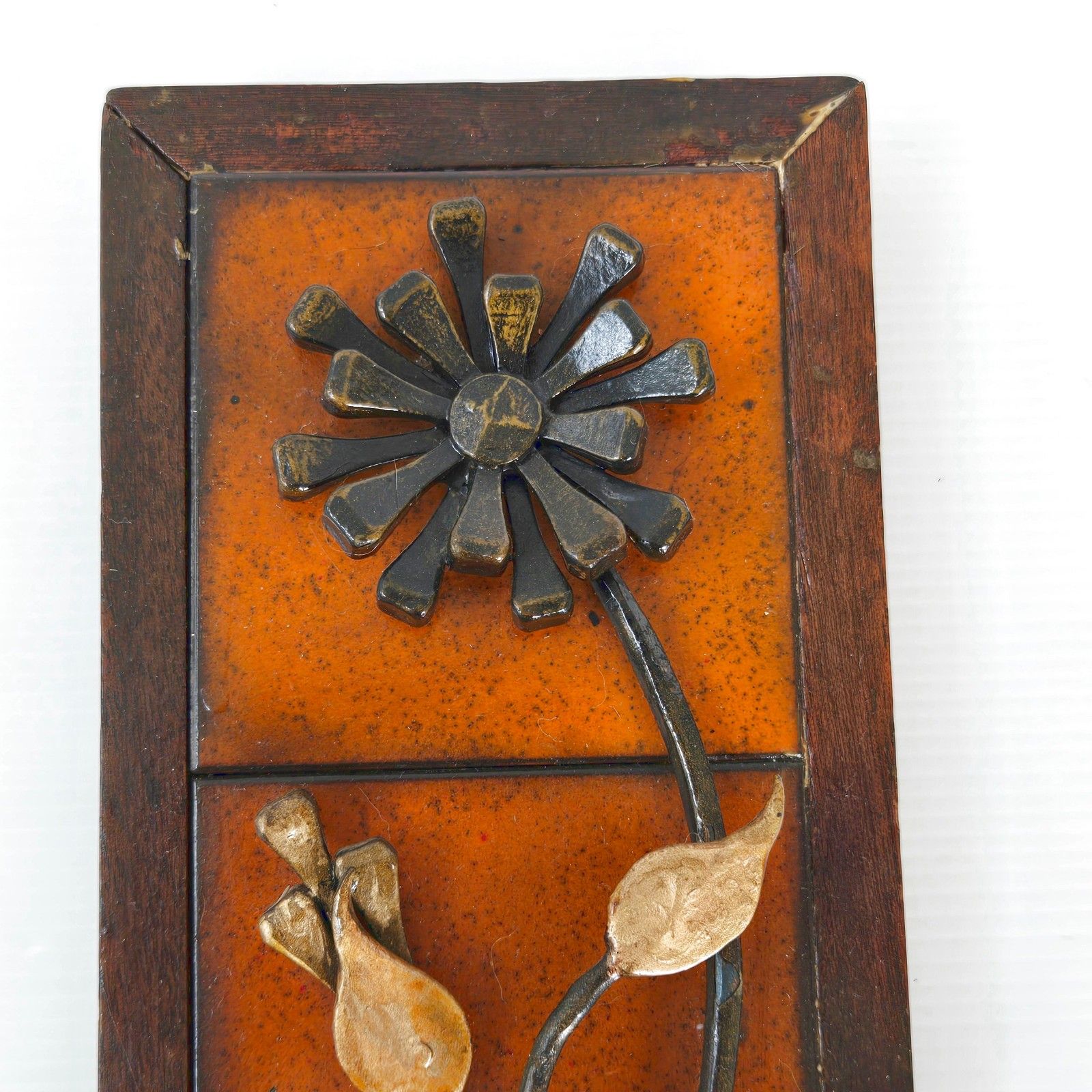 Vintage 1970s Pop Ceramic Wood & Metal Retro Wall Decor 70s photo for sale