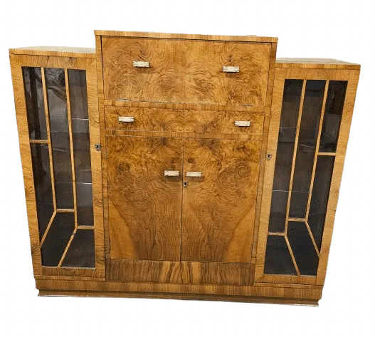 Art Deco Fall Front Cocktail Bar Display Cabinet Bookcase photo furniture