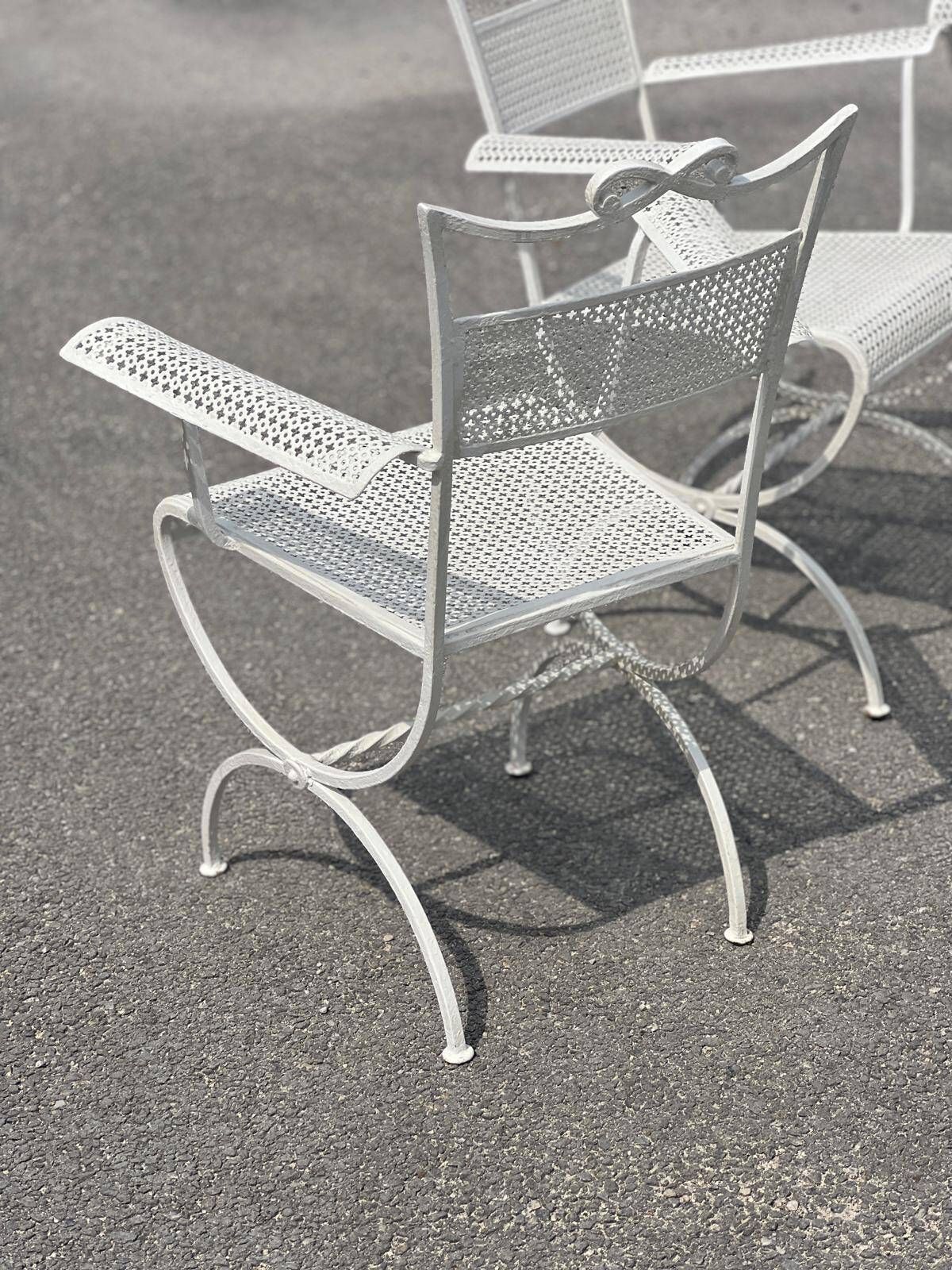 Garden Set Attributed To Maison Jansen In Wrought Iron 1960 photo 4362.0