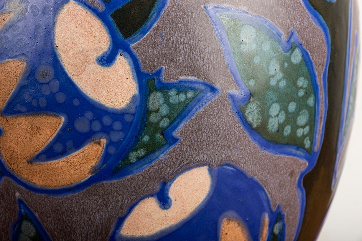 Multicolored Ceramic Vase, Art Nouveau Period By The Revernay Manufacture, 1910s. photo furniture