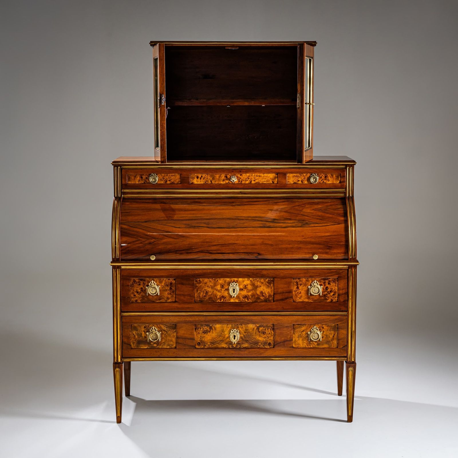 Furniture Neoclassical Roll Top Secretary Desk, France, Late 18th Century photo