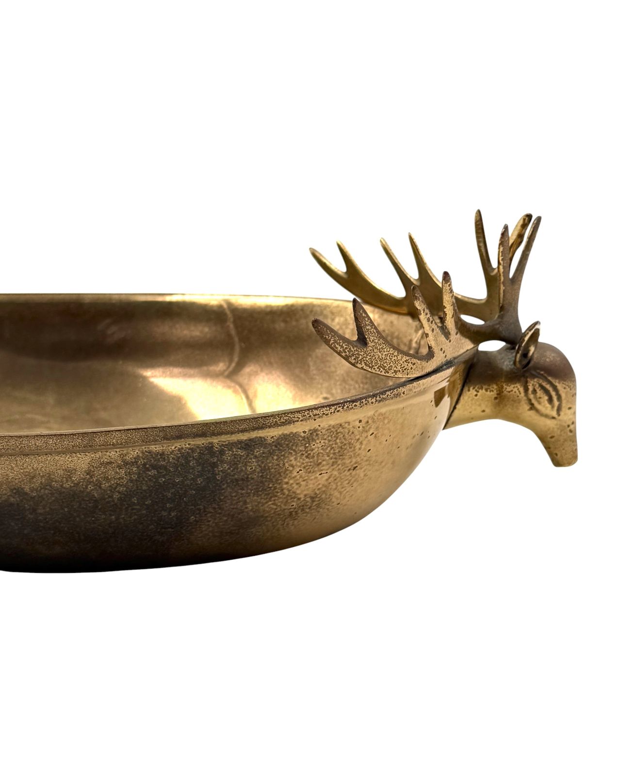 Mid Century Modern Brass Deers Centerpiece / Bowl, France 1970s photo for sale