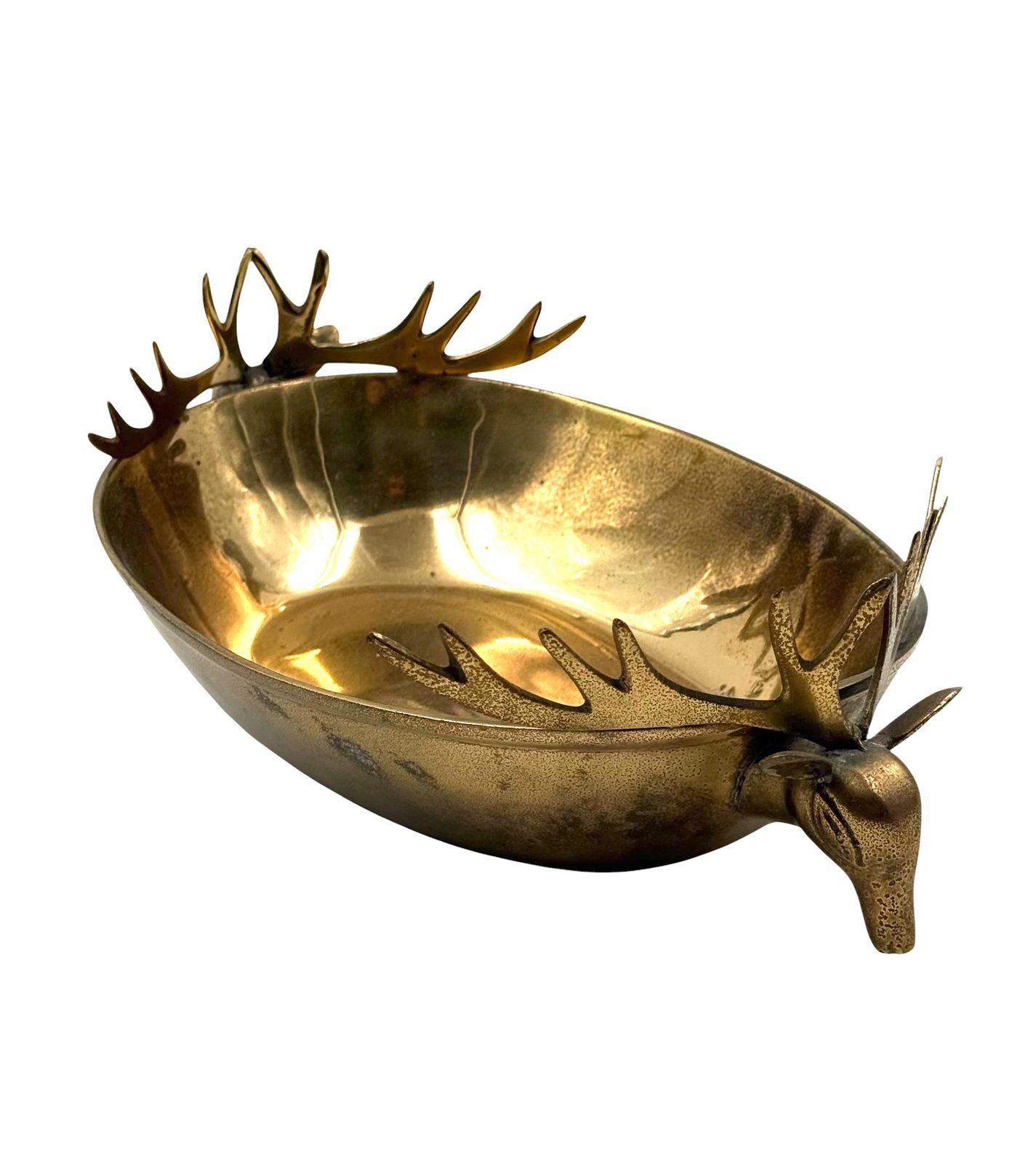 Mid Century Modern Brass Deers Centerpiece / Bowl, France 1970s photo Home Decor