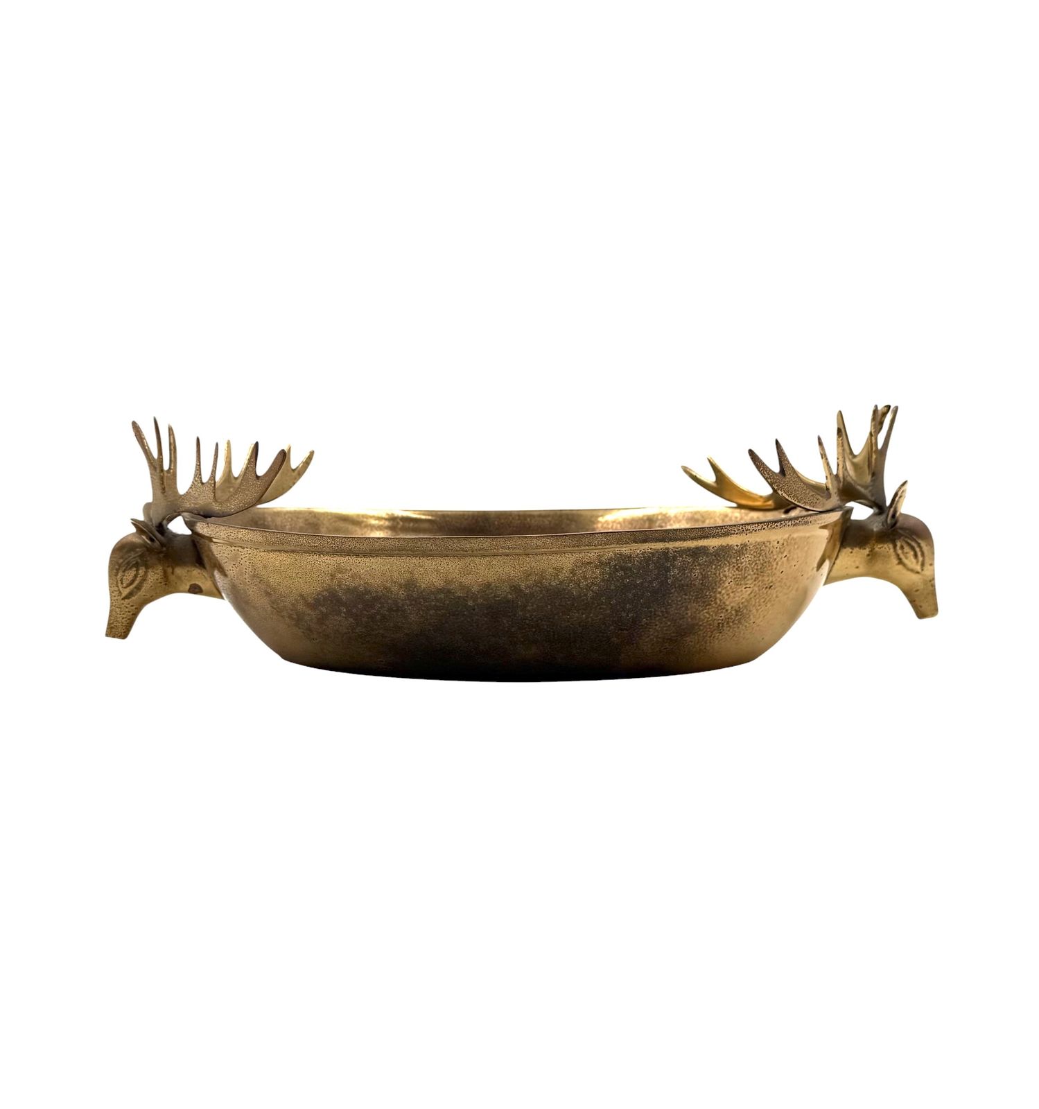 Mid Century Modern Brass Deers Centerpiece / Bowl, France 1970s photo 300.0