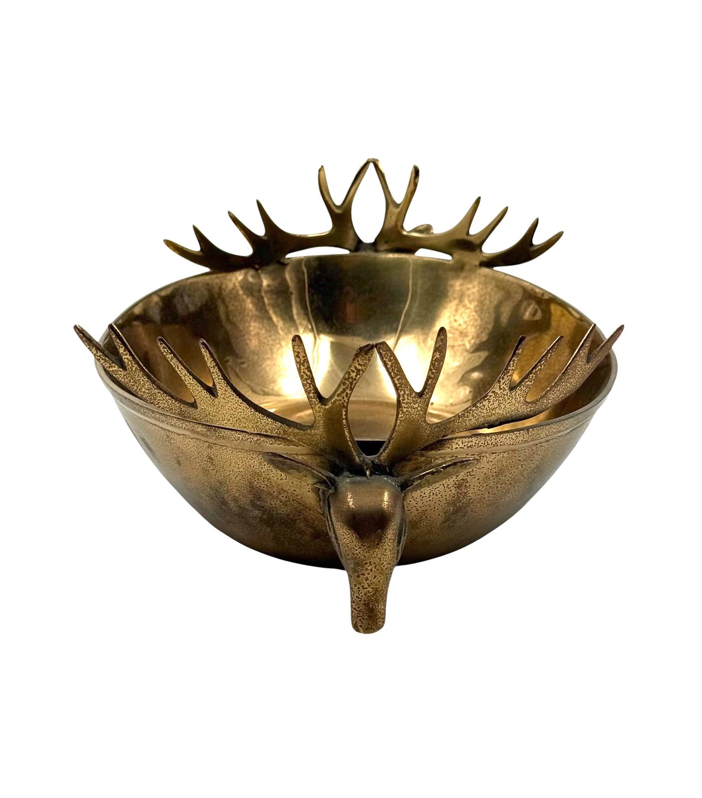 photo vinterior Mid Century Modern Brass Deers Centerpiece / Bowl, France 1970s