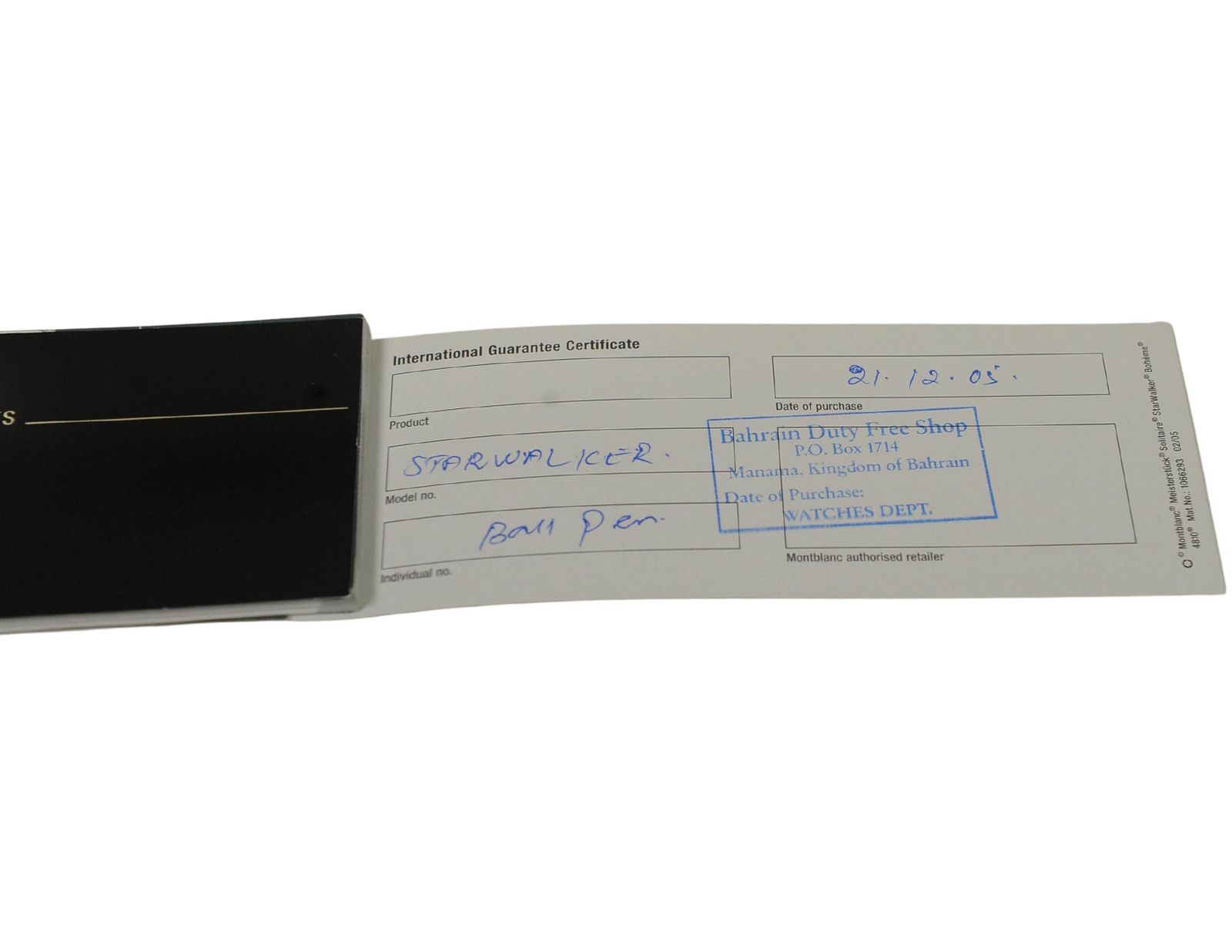 photo buy Montblanc Starwalker Black Resin Ballpoint Pen With Original Box & Papers 2005