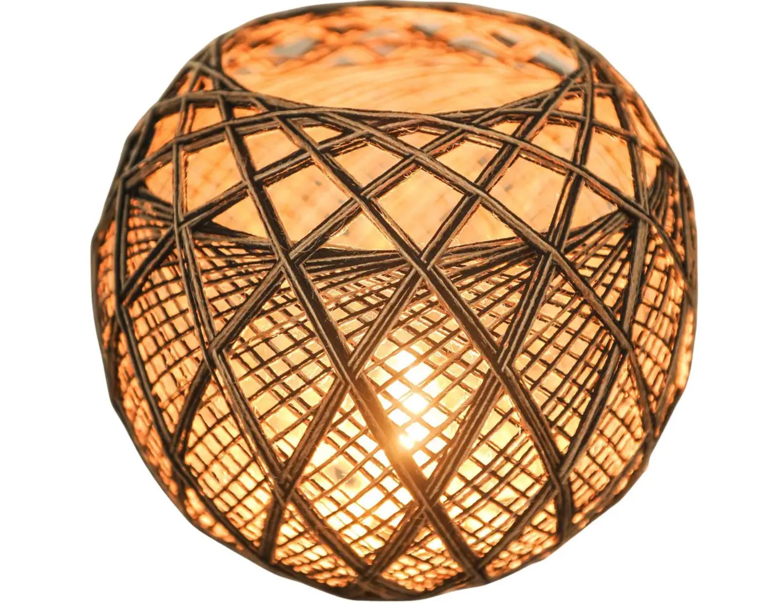 Targetti Sankey Chrome Italian Modern Table Lamp With Exquisite Woven Twine Globular Shade, Made In Italy, 1970's photo buy