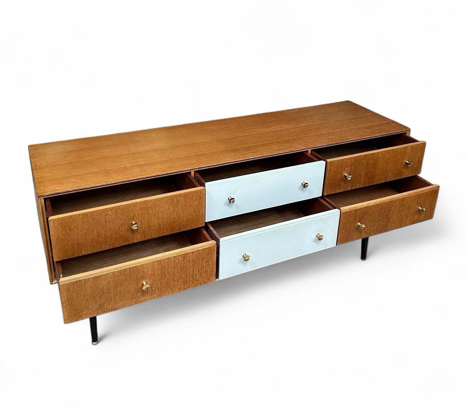 295.0 Meredew Oak Sideboard Chest Of Drawers Mid Century Retro C1960s photo