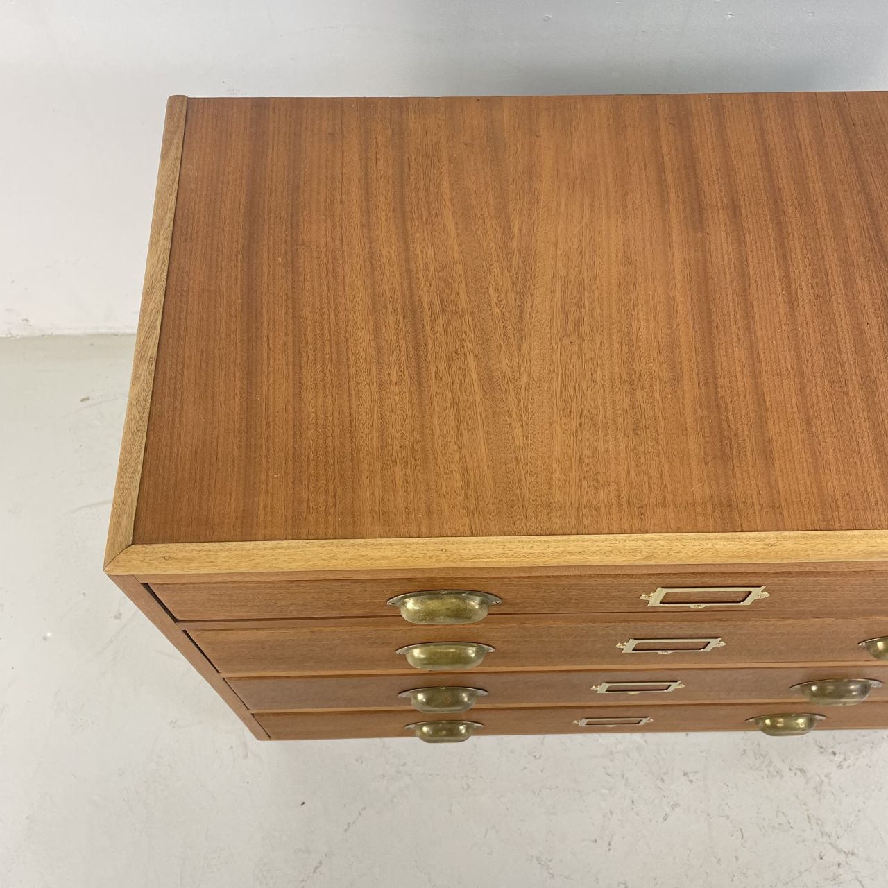 4 Drawer 1930s Plan Chest With Brass Cup Handles photo Furniture