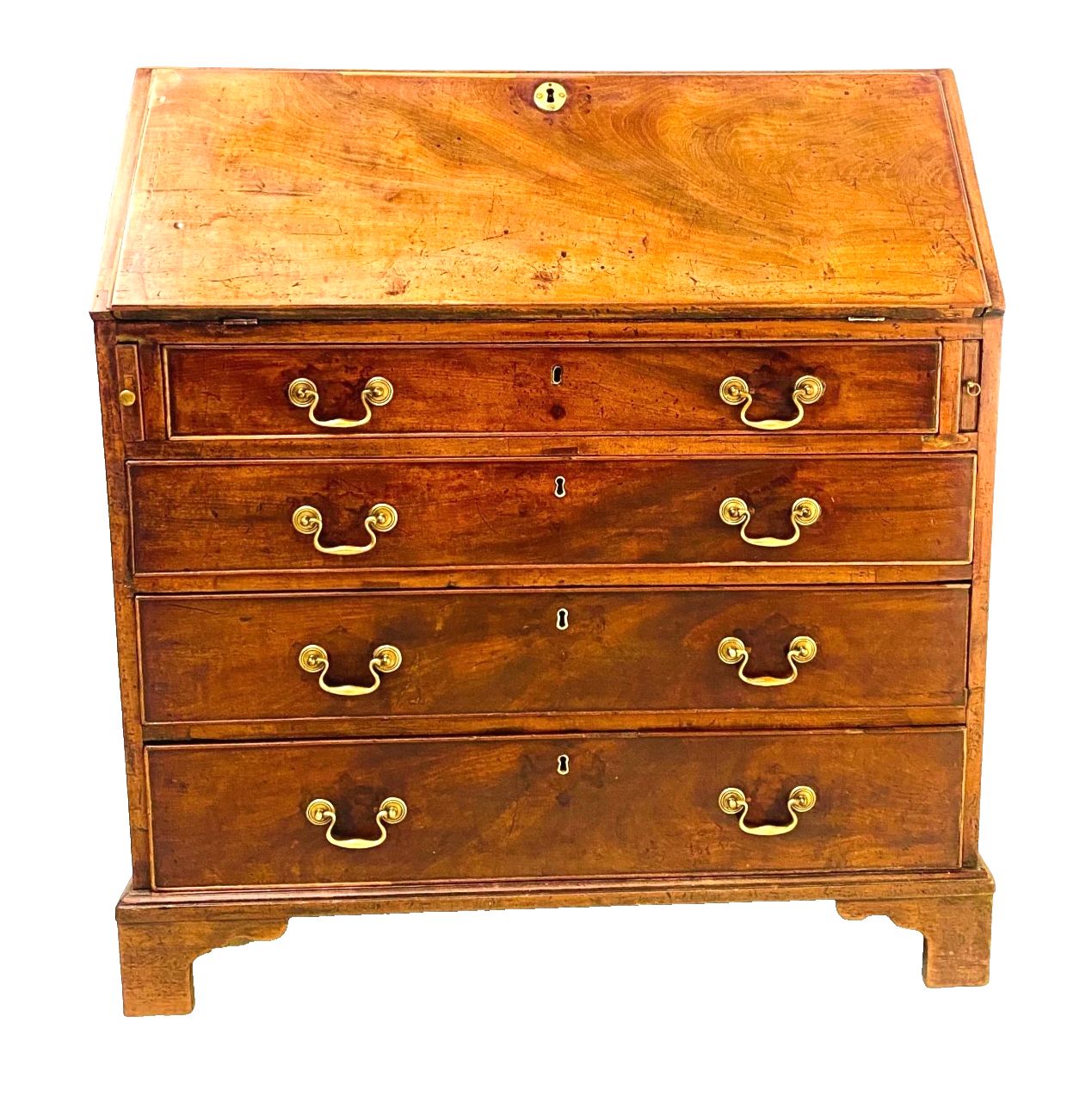 English Style Mahogany And Veneer Slope Desk 19th Century