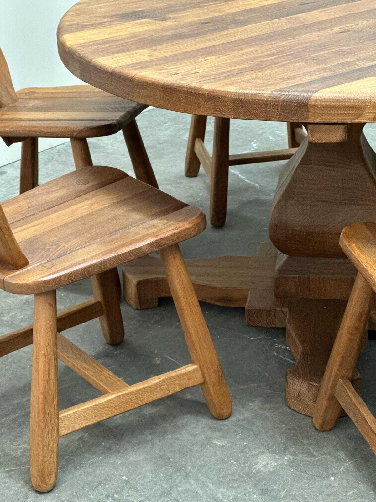 Zeldzame Depuydt Brutalist Eiken Eetset – België, Jaren 1970 photo furniture