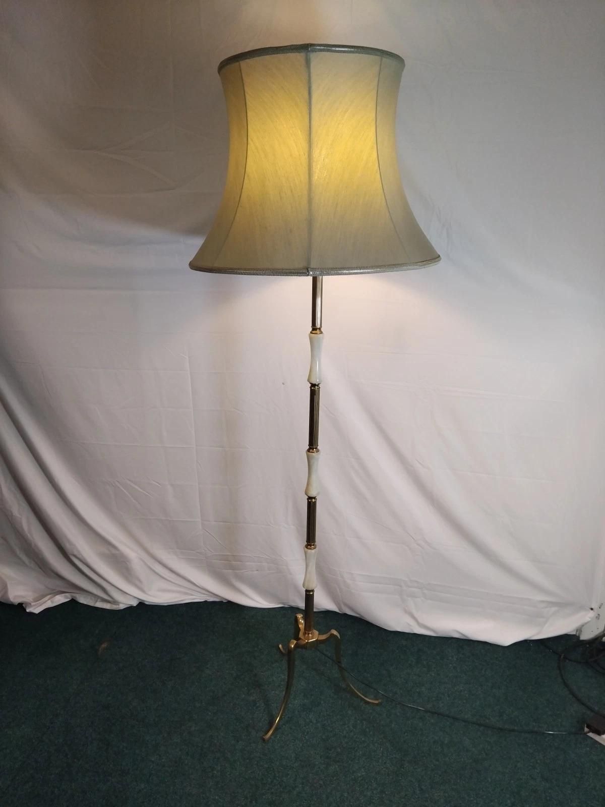 Vintage/Retro Floor Lamp,Brass Tripod With Onyx 1950s Circa,
