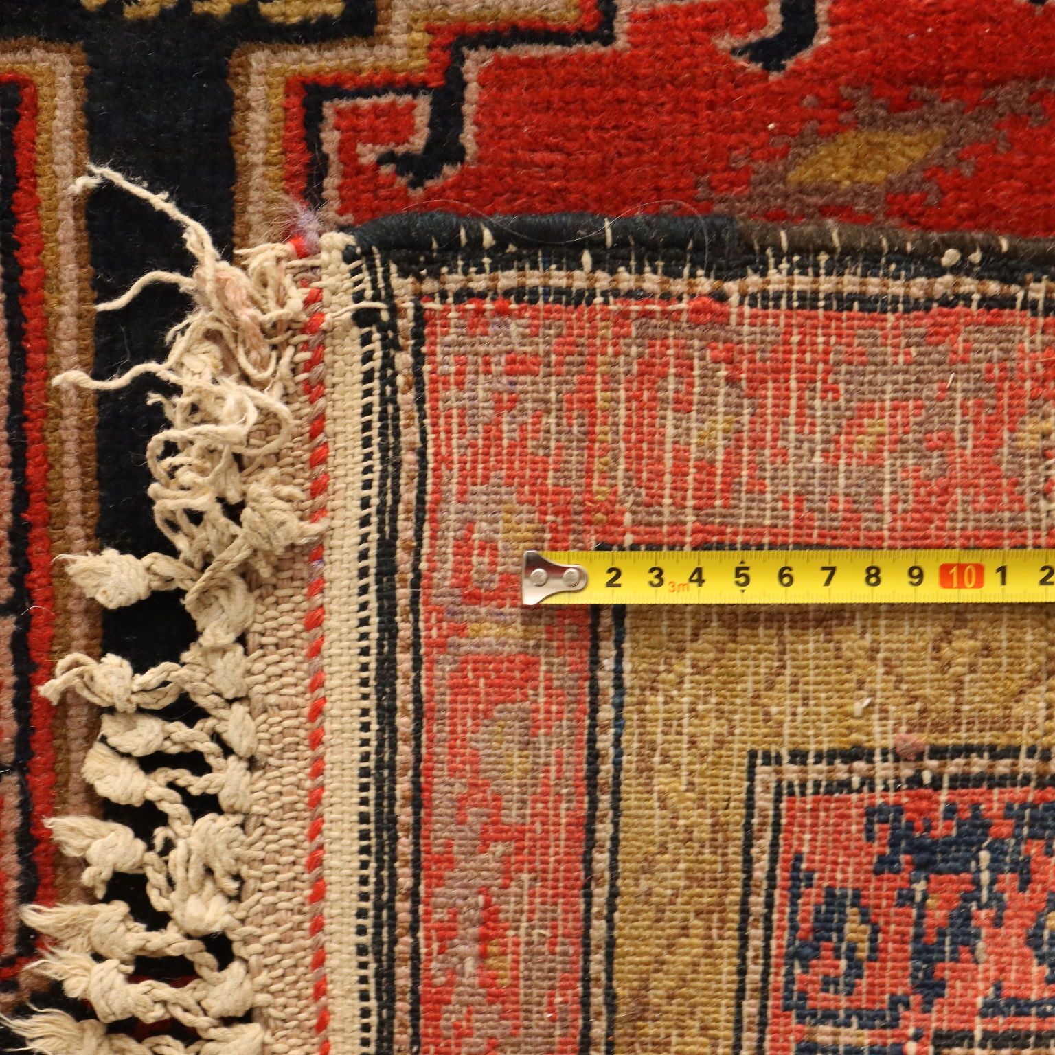 Antique Asian Carpet Cotton Wool Thin Knot 165 X 43 In photo vintage