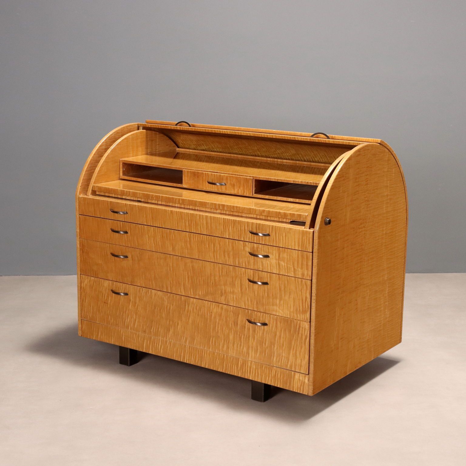 Saporiti Bauletto Cabinet Design Giovanni Offredi Burl Veneer 1970s photo Furniture