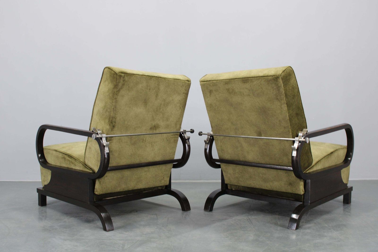 photo for sale 1930s Rare Restored Adjustable Art Deco Armchairs, Czechoslovakia