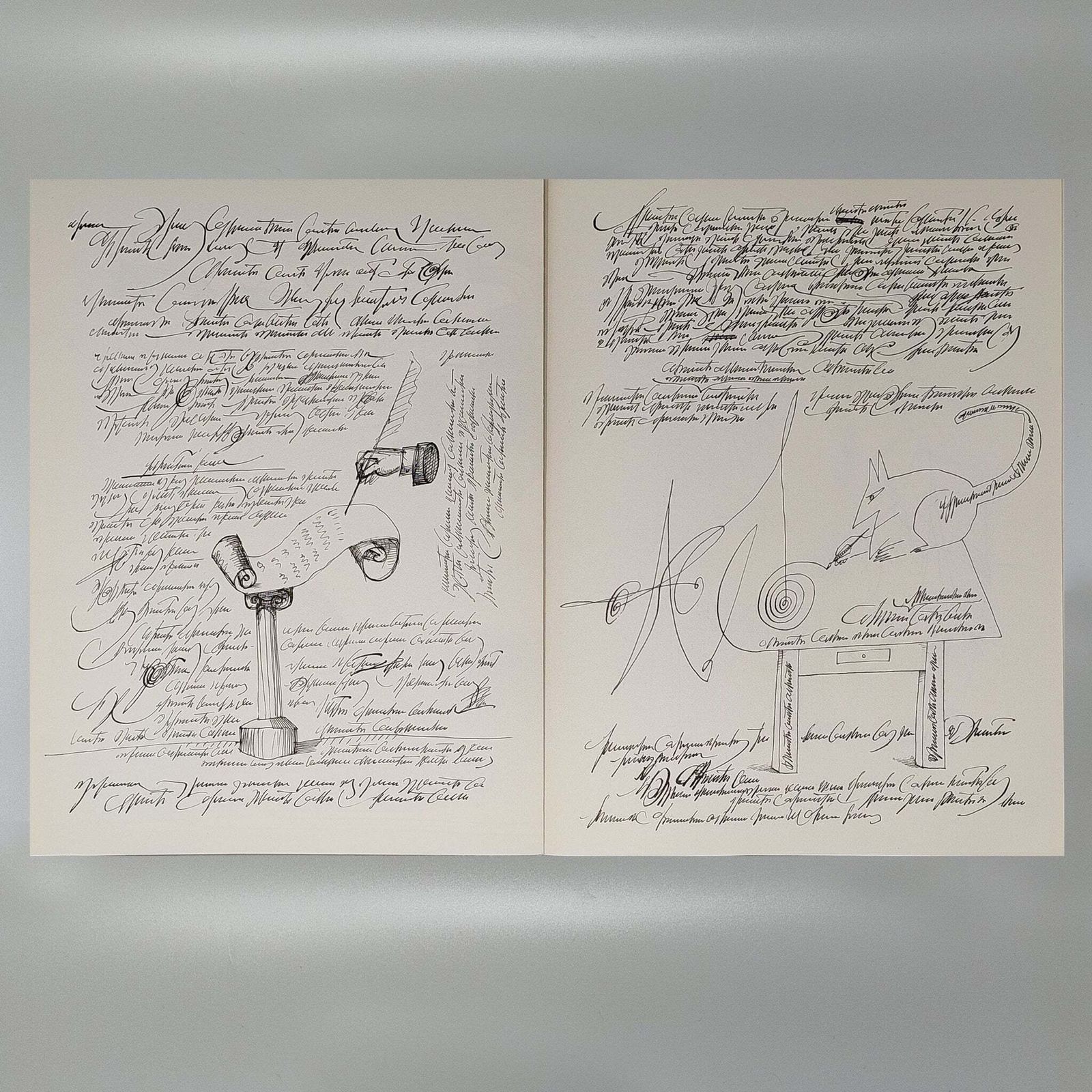 Saul Steinberg "Behind The Mirror" No. 157 With Fourteen Lithographs By Maeght Editeur. photo vinterior