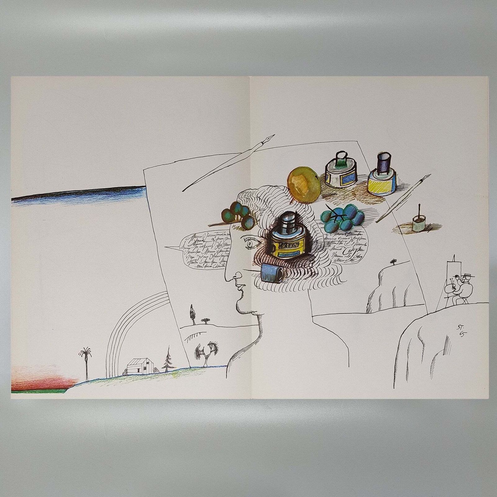 photo for sale Saul Steinberg "Behind The Mirror" No. 157 With Fourteen Lithographs By Maeght Editeur.